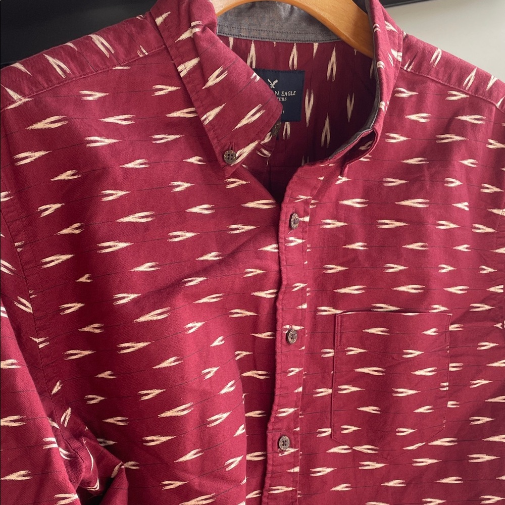 American Eagle Outfitters Men's Patterned Button Down Long Sleeve Dress Shirt M - Picture 5 of 5